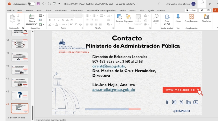 INCABIDE fortalece competencias del personal con apoyo del MAP